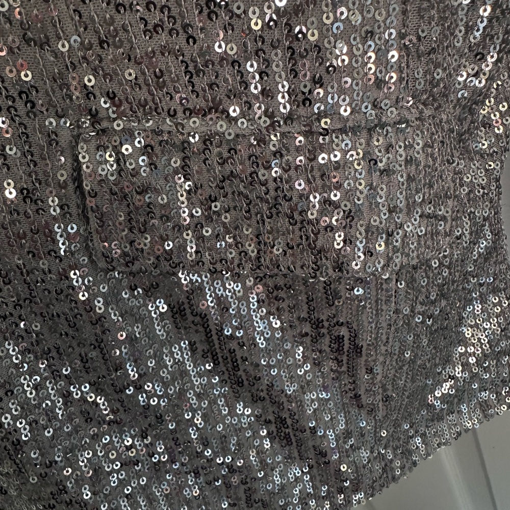 SO Sparkling Silver Sequin Blazer - Picture 6 of 10
